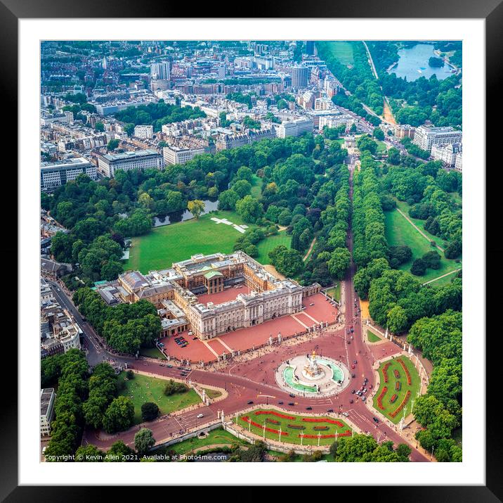 Aerial view of Buckingham Palace Framed Mounted Print by Kevin Allen