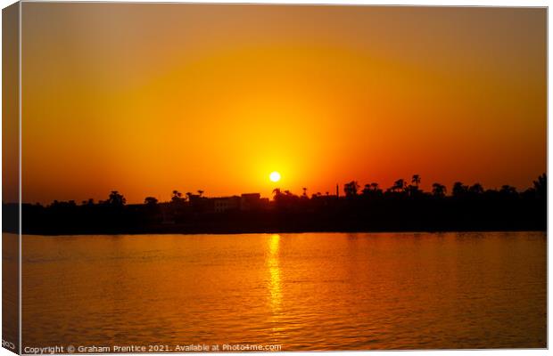 Sunset Over The River Nile Canvas Print by Graham Prentice