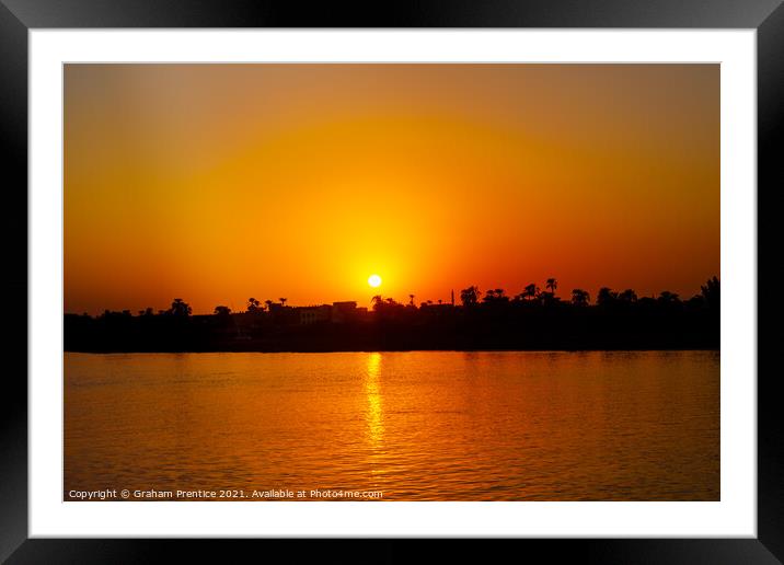 Sunset Over The River Nile Framed Mounted Print by Graham Prentice