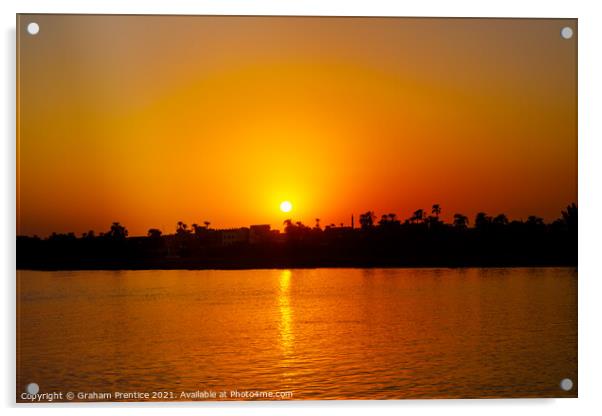 Sunset Over The River Nile Acrylic by Graham Prentice