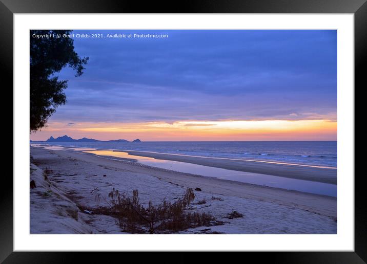 Tropical morning glory ocean sunrise. Framed Mounted Print by Geoff Childs