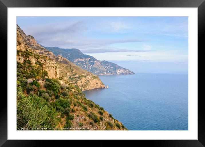 Near Positano - Amalfi Coast Framed Mounted Print by Laszlo Konya