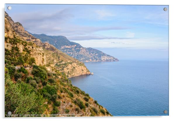 Near Positano - Amalfi Coast Acrylic by Laszlo Konya