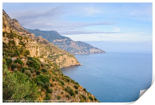 Near Positano - Amalfi Coast Print by Laszlo Konya
