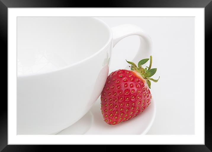 Teatime Strawberry Framed Mounted Print by Ann Garrett