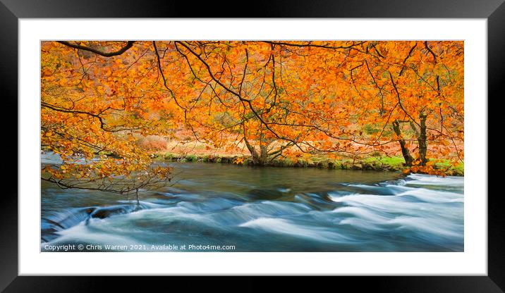 Autumn colours at Afon Glaslyn Beddgelert Framed Mounted Print by Chris Warren