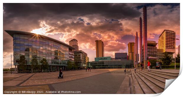 Media City sunset. Print by Bill Allsopp