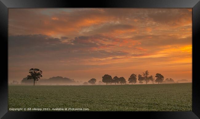 Farmland at dawn. Framed Print by Bill Allsopp