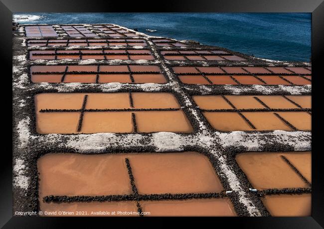 Salt Pans at Fuencaliente Lighthouse Framed Print by David O'Brien