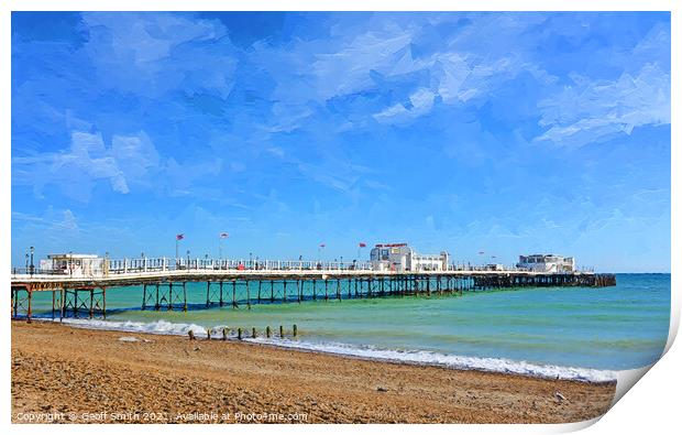 Worthing Pier Painting Print by Geoff Smith