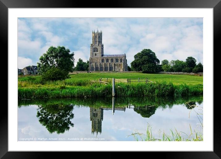 Fotheringhay Church and River Nene Northamptonshire Framed Mounted Print by Martyn Arnold