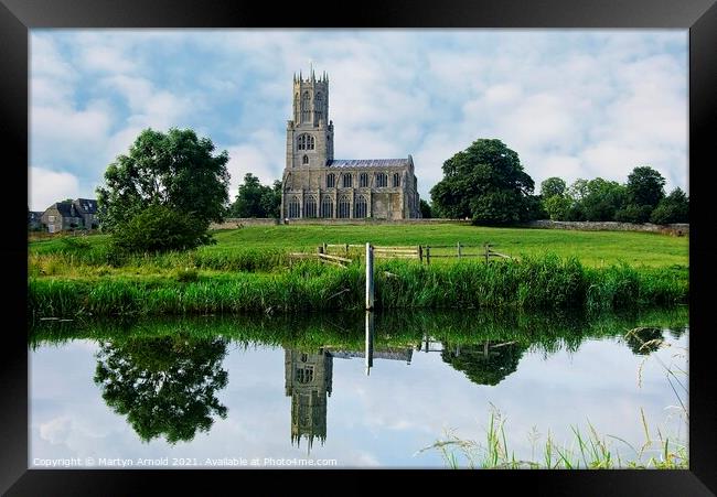 Fotheringhay Church and River Nene Northamptonshire Framed Print by Martyn Arnold