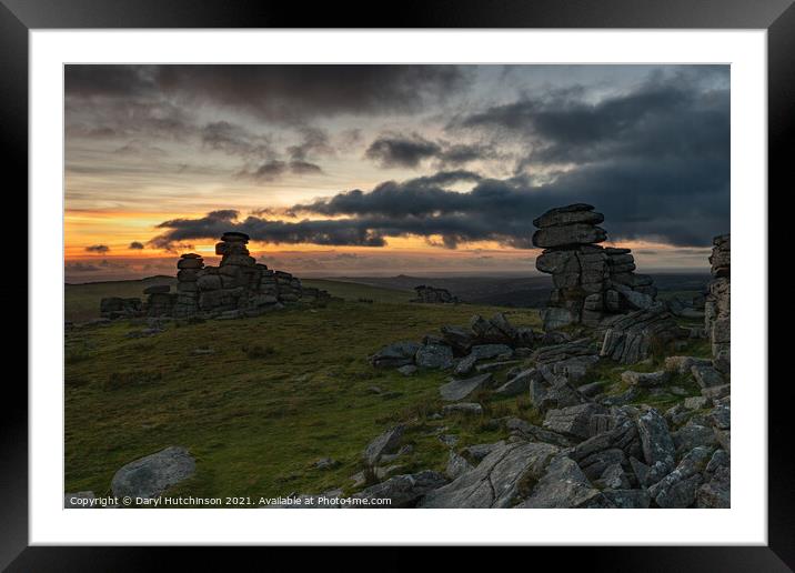 Sunset at Great Staple Tor Framed Mounted Print by Daryl Peter Hutchinson