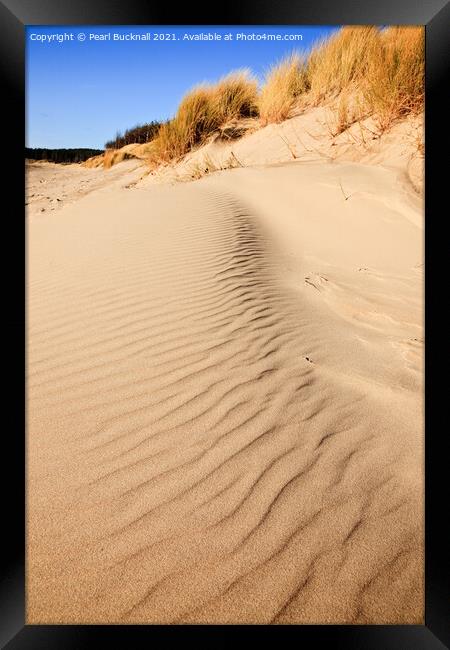 Patterns in Sand Dunes Framed Print by Pearl Bucknall