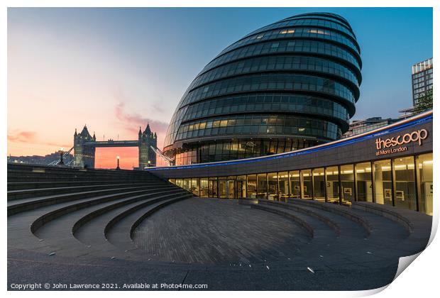 Sunrise at The Scoop London  Print by John Lawrence