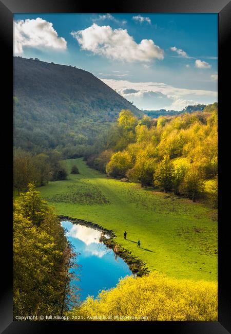 Walking in Monsal Dale. Framed Print by Bill Allsopp