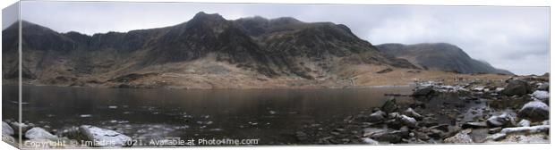 Frozen Lake, Cwm Idwal, Snowdonia, Wales Canvas Print by Imladris 