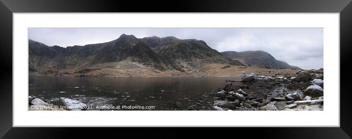 Frozen Lake, Cwm Idwal, Snowdonia, Wales Framed Mounted Print by Imladris 