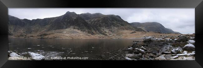 Frozen Lake, Cwm Idwal, Snowdonia, Wales Framed Print by Imladris 