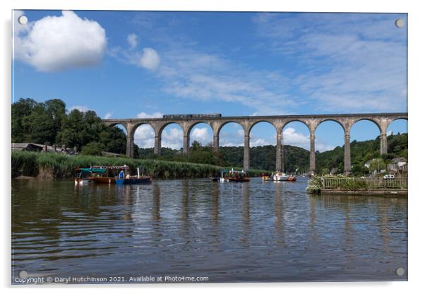 Calstock Steamboats Acrylic by Daryl Peter Hutchinson