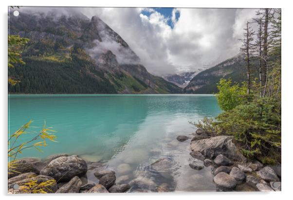 Mountain view Lake Louise Acrylic by Jonathon barnett