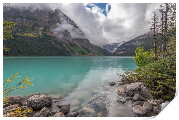 Mountain view Lake Louise Print by Jonathon barnett