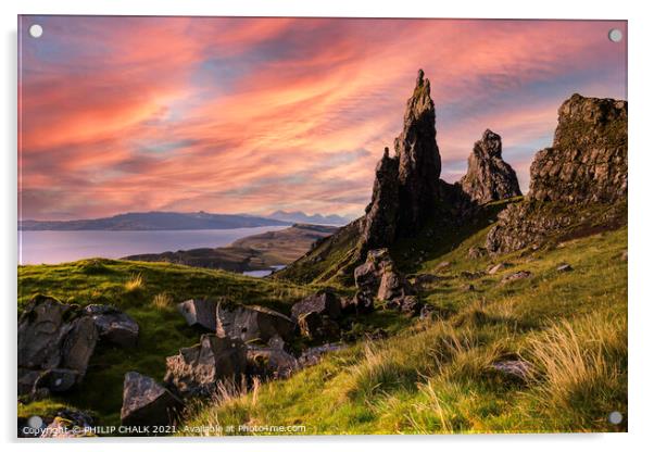 The old man of Storr on the Isle of Skye Scotland  Acrylic by PHILIP CHALK