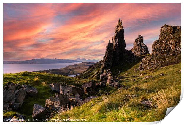 The old man of Storr on the Isle of Skye Scotland  Print by PHILIP CHALK