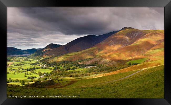 Skiddaw looking from Latrigg fell 99 Framed Print by PHILIP CHALK