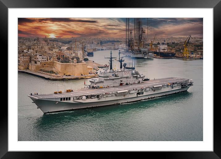 Italian Aircraft Carrier C-551 Giuseppe Garibaldi  Framed Mounted Print by Dave Williams