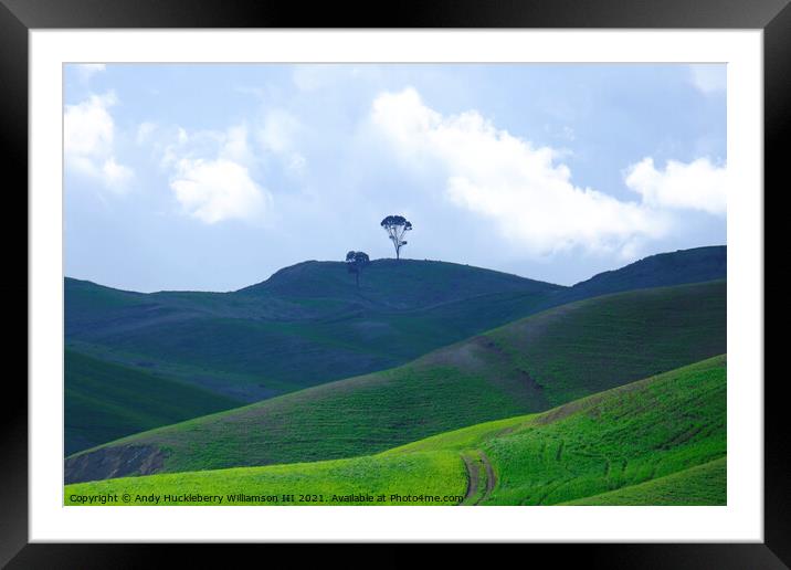 Lonely trees in Sicily, Italy Framed Mounted Print by Andy Huckleberry Williamson III