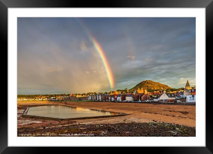Rainbow over North Berwick Framed Mounted Print by Jim Monk