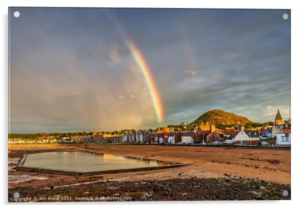 Rainbow over North Berwick Acrylic by Jim Monk