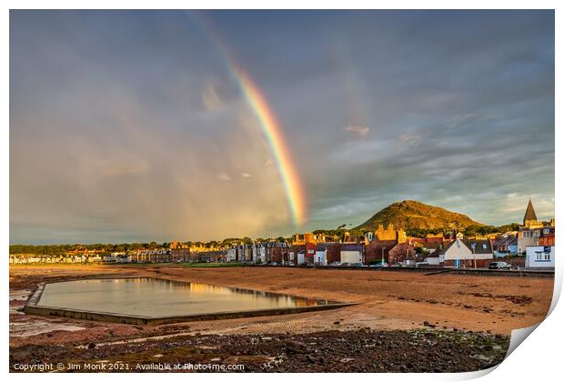 Rainbow over North Berwick Print by Jim Monk