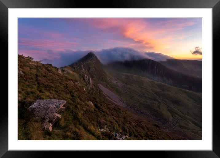Nantlle Ridge from Y Garn Framed Mounted Print by Martin Noakes