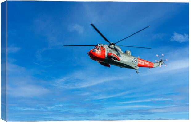 Royal Navy Rescue Helicopter Canvas Print by David Martin