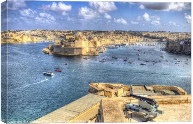 Valletta Harbour Malta Canvas Print by David Pyatt