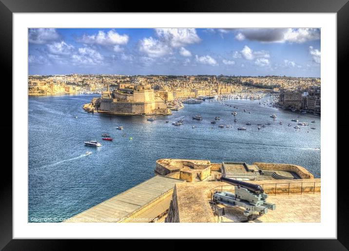  Valletta Harbour Malta Framed Mounted Print by David Pyatt