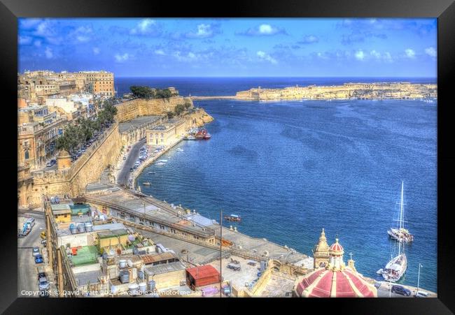 Malta Valletta Harbour  Framed Print by David Pyatt