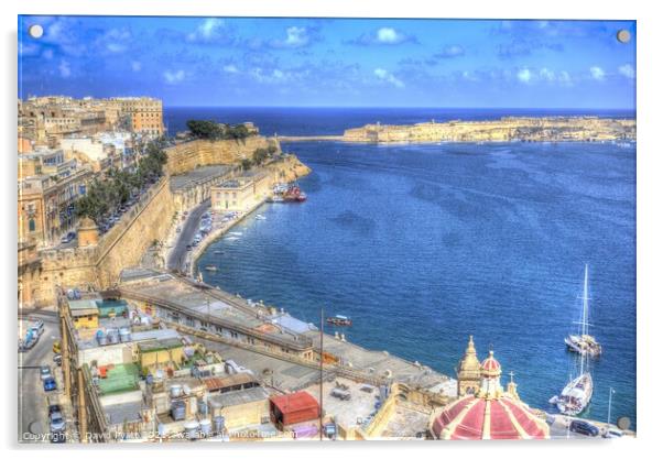 Malta Valletta Harbour  Acrylic by David Pyatt