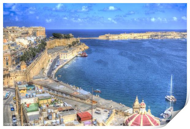 Malta Valletta Harbour  Print by David Pyatt