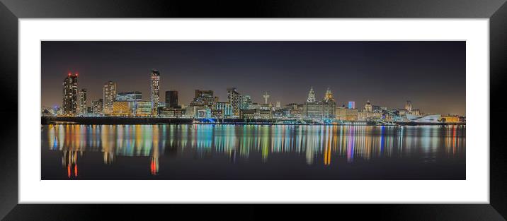 Liverpool City Waterfront Skyline Panorama Framed Mounted Print by Martin Noakes