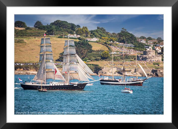 Falmouth Tall Ships Race, Framed Mounted Print by kathy white