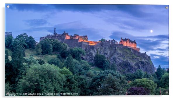 Edinburgh Castle Acrylic by Jeff Whyte