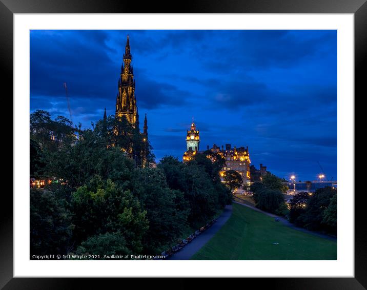 Edinburgh at Night Framed Mounted Print by Jeff Whyte