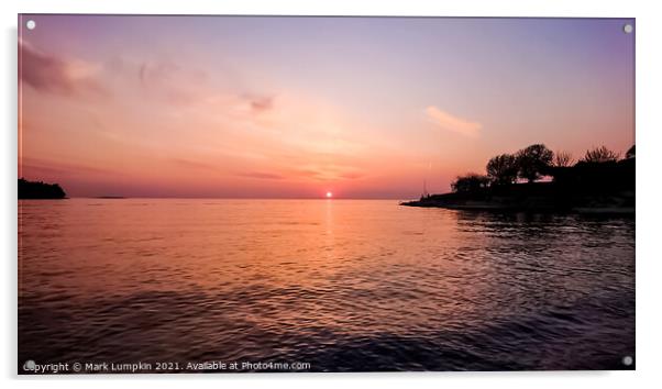 Croatian sunset  Acrylic by Mark Lumpkin
