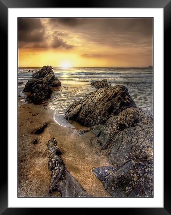 Sunset in Cornwall Framed Mounted Print by Mike Sherman Photog