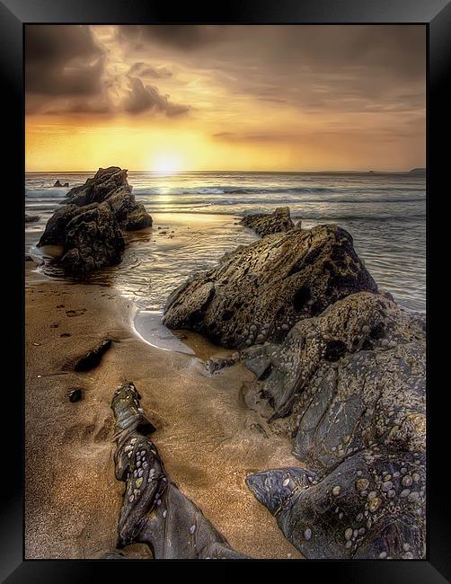 Sunset in Cornwall Framed Print by Mike Sherman Photog
