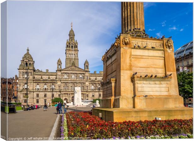 George Square in Glasgow Canvas Print by Jeff Whyte