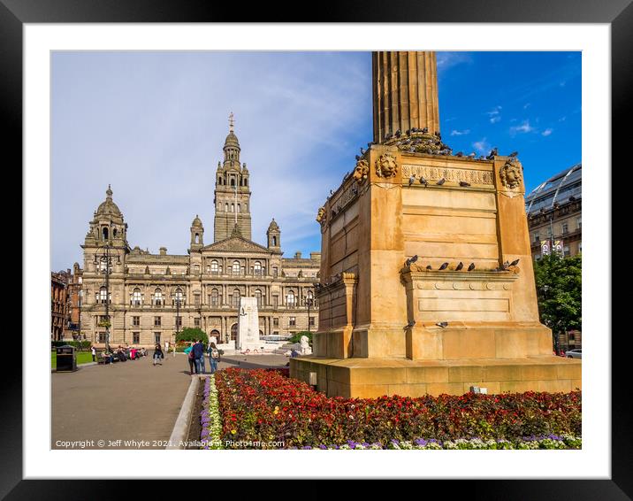 George Square in Glasgow Framed Mounted Print by Jeff Whyte